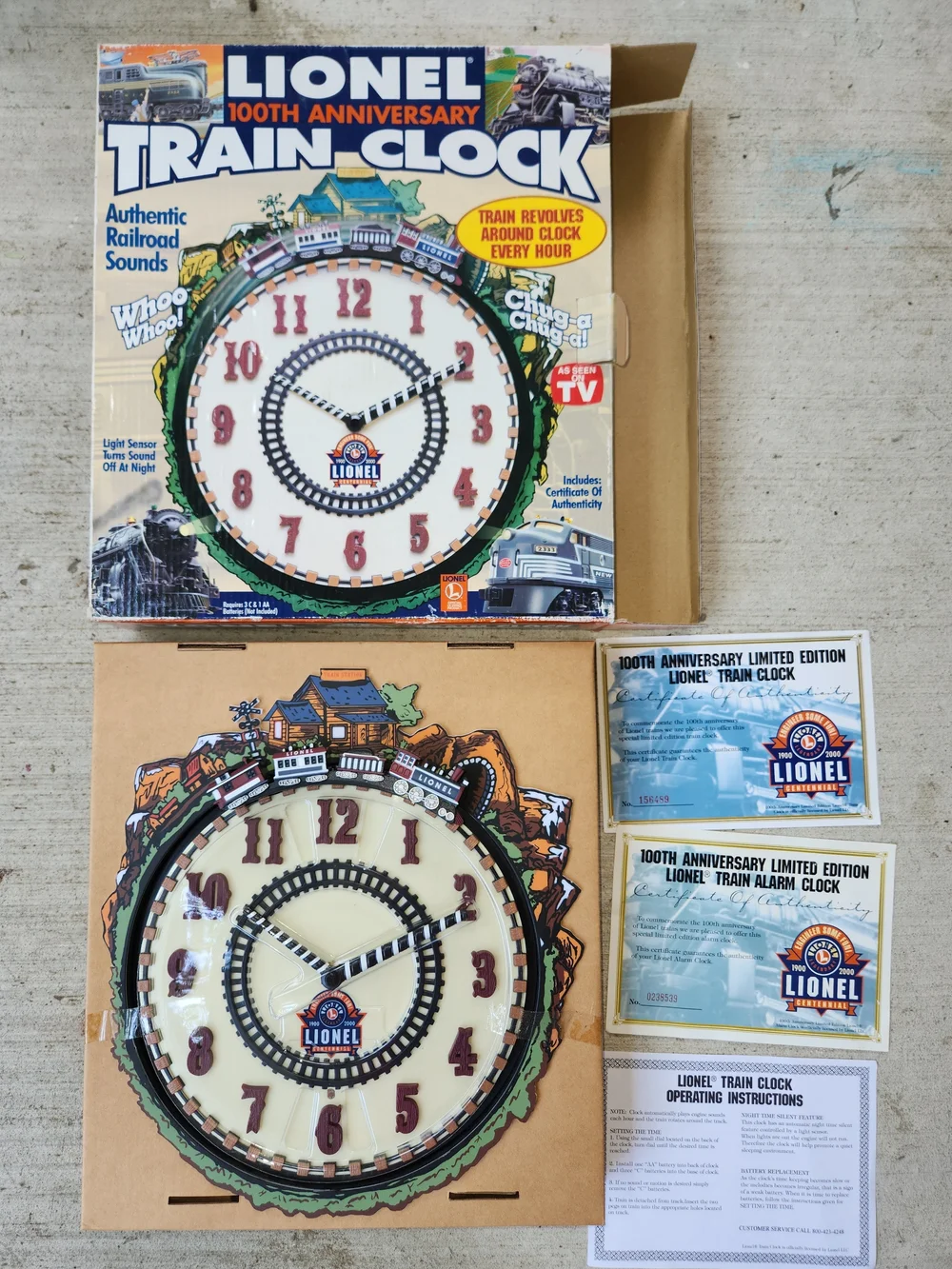Lionel 100th Anniversary Animated Train Wall Clock NEW